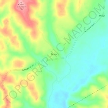 Топографическая карта Bonita, высота, рельеф