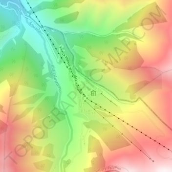 Топографическая карта Шымбулак, высота, рельеф
