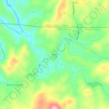 Топографическая карта Ennice, высота, рельеф