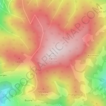 Топографическая карта Markov Kamen, высота, рельеф