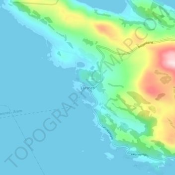 Топографическая карта Larsnes, высота, рельеф