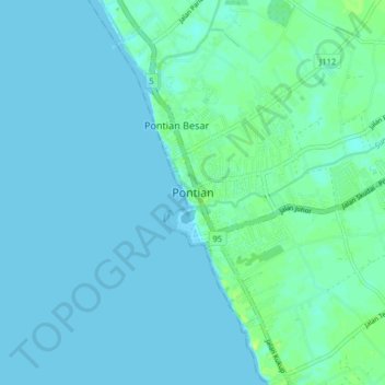 Топографическая карта 笨珍, высота, рельеф
