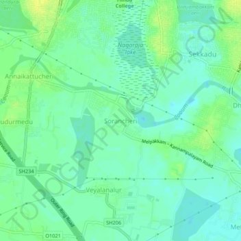 Топографическая карта Sorancheri, высота, рельеф