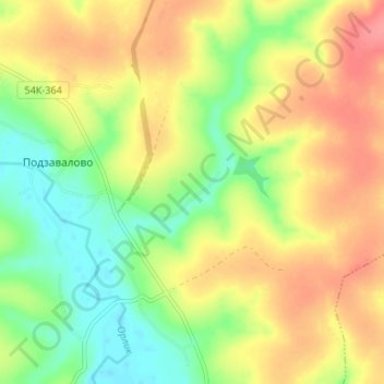 Топографическая карта Постниково, высота, рельеф