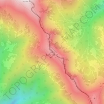 Топографическая карта Дземброня, высота, рельеф