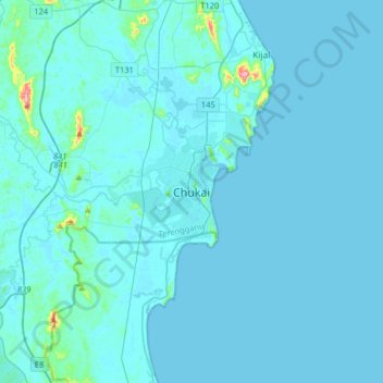 Топографическая карта 朱盖, высота, рельеф