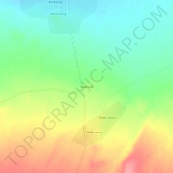 Топографическая карта Торегельды, высота, рельеф