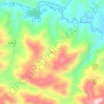 Топографическая карта 可龙, высота, рельеф