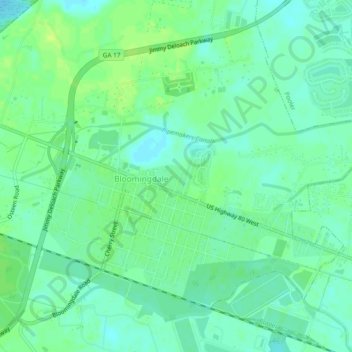 Топографическая карта Ottawa Estates, высота, рельеф