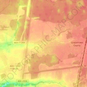 Топографическая карта Рыжиково, высота, рельеф