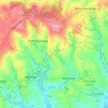 Топографическая карта Kolonia, высота, рельеф