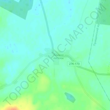 Топографическая карта Тишино, высота, рельеф