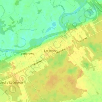Топографическая карта Nowa, высота, рельеф