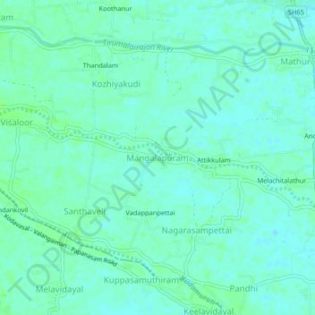 Топографическая карта Mangalapuram, высота, рельеф