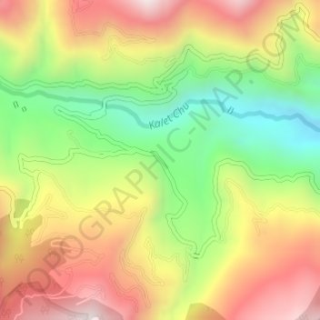 Топографическая карта Dentam, высота, рельеф