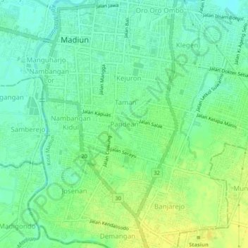 Топографическая карта Pandean, высота, рельеф