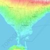 Топографическая карта Денпасар, высота, рельеф