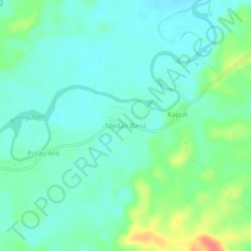 Топографическая карта Medan Baru, высота, рельеф