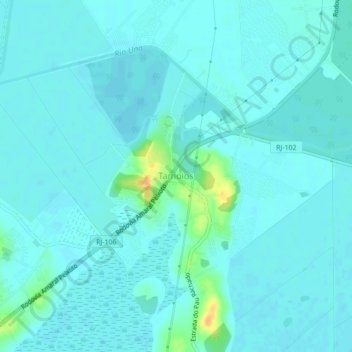 Топографическая карта Tamoios, высота, рельеф