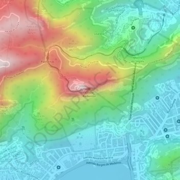 Топографическая карта Corcovado, высота, рельеф