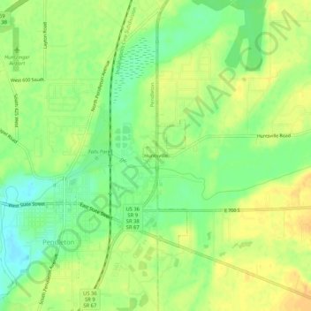 Топографическая карта Huntsville, высота, рельеф