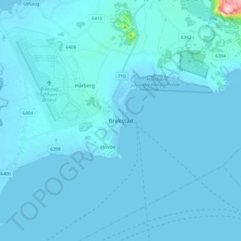 Топографическая карта Brekstad, высота, рельеф