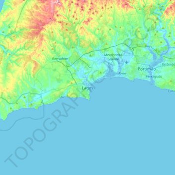 Топографическая карта Lagos, высота, рельеф