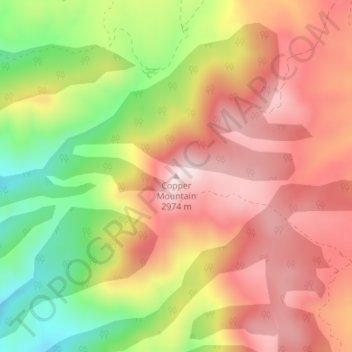 Топографическая карта Copper Mountain, высота, рельеф