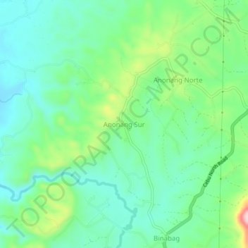 Топографическая карта Anonang Sur, высота, рельеф
