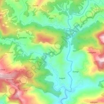 Топографическая карта pirsal, высота, рельеф