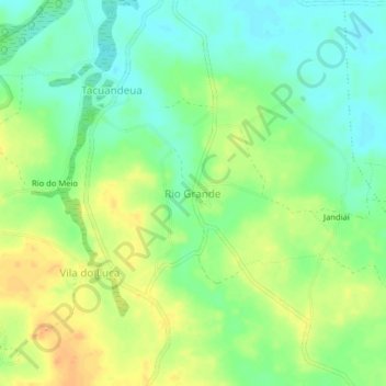 Топографическая карта Rio Grande, высота, рельеф