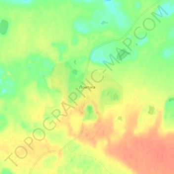 Топографическая карта Ломтука, высота, рельеф