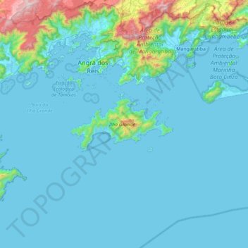 Топографическая карта Ilha Grande, высота, рельеф