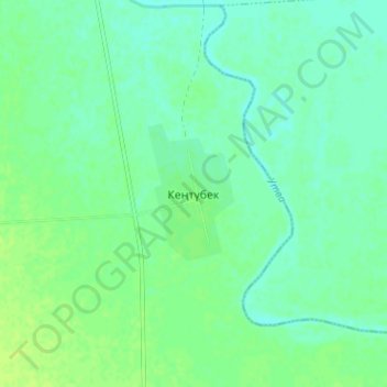Топографическая карта Кентубек, высота, рельеф