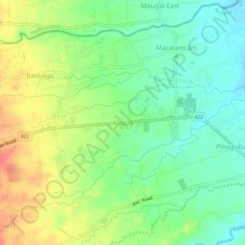 Топографическая карта Alupay, высота, рельеф