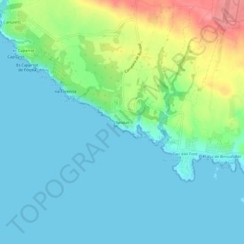 Топографическая карта Binidalí, высота, рельеф
