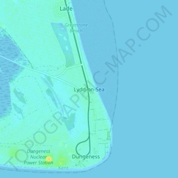 Топографическая карта Lydd-on-Sea, высота, рельеф