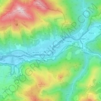 Топографическая карта Narbarte, высота, рельеф