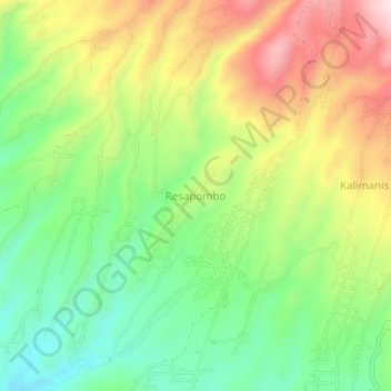 Топографическая карта Resapombo, высота, рельеф
