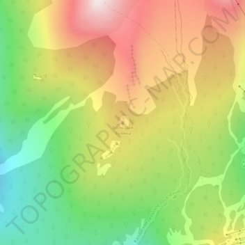 Топографическая карта Большая поляна, высота, рельеф