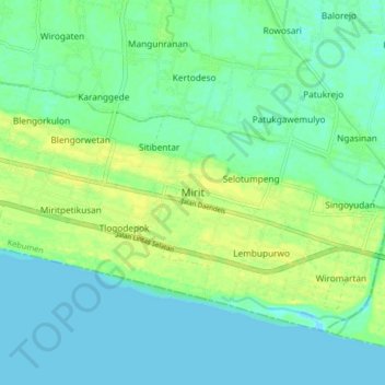 Топографическая карта Mirit, высота, рельеф