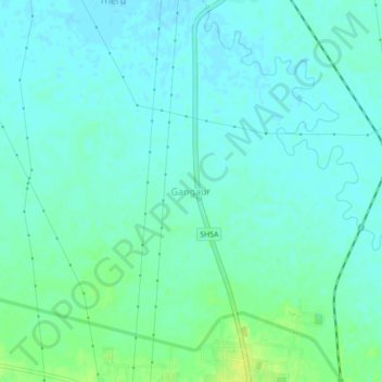 Топографическая карта Gangaur, высота, рельеф