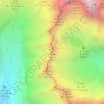 Топографическая карта Pointe Emma, высота, рельеф