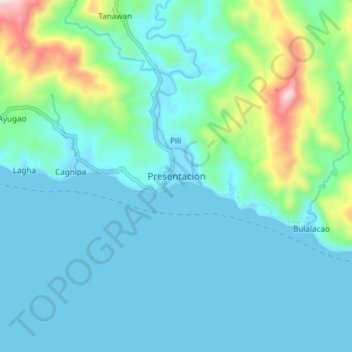 Топографическая карта Presentacion, высота, рельеф