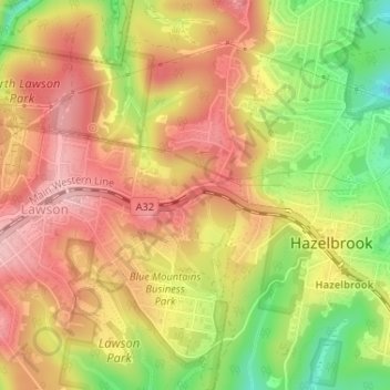Топографическая карта Sydney Rock, высота, рельеф