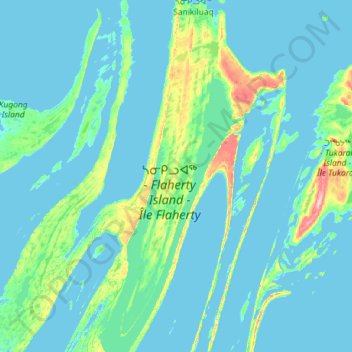 Топографическая карта Flaherty Island, высота, рельеф