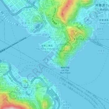 Топографическая карта 安里西村, высота, рельеф