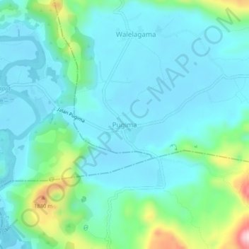 Топографическая карта Pugima, высота, рельеф