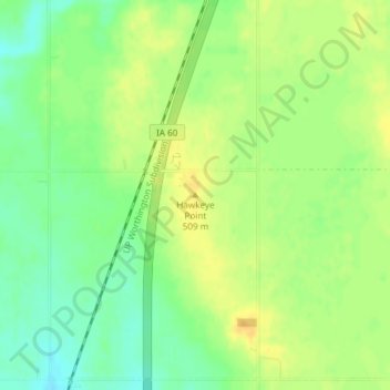 Топографическая карта Hawkeye Point, высота, рельеф