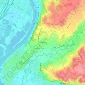 Топографическая карта Chanteclair, высота, рельеф